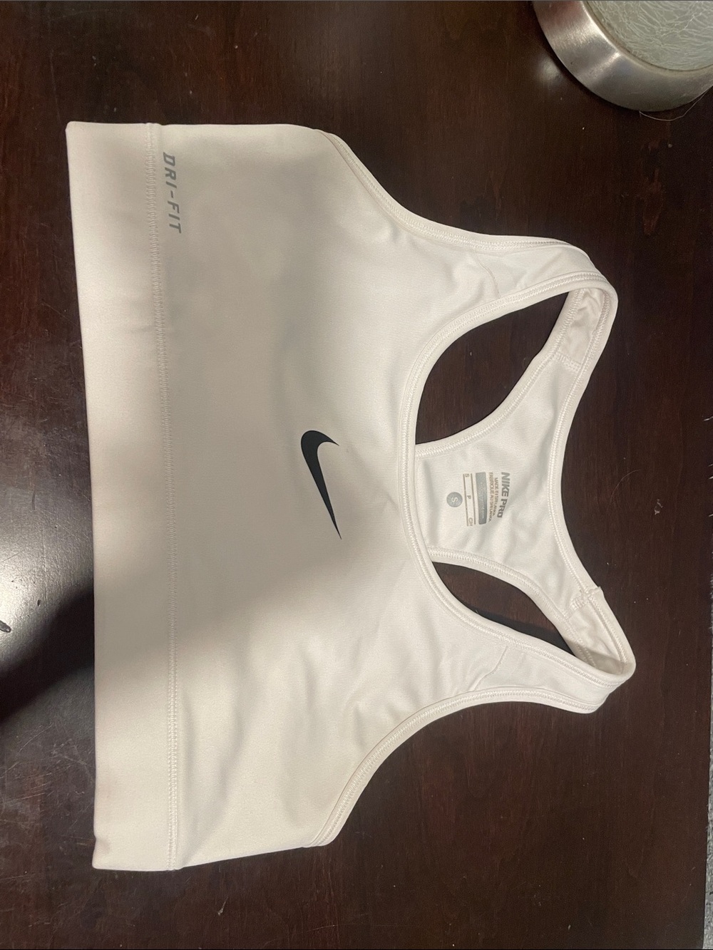 White Nike Racerback Dri‑FIT Sports Bra